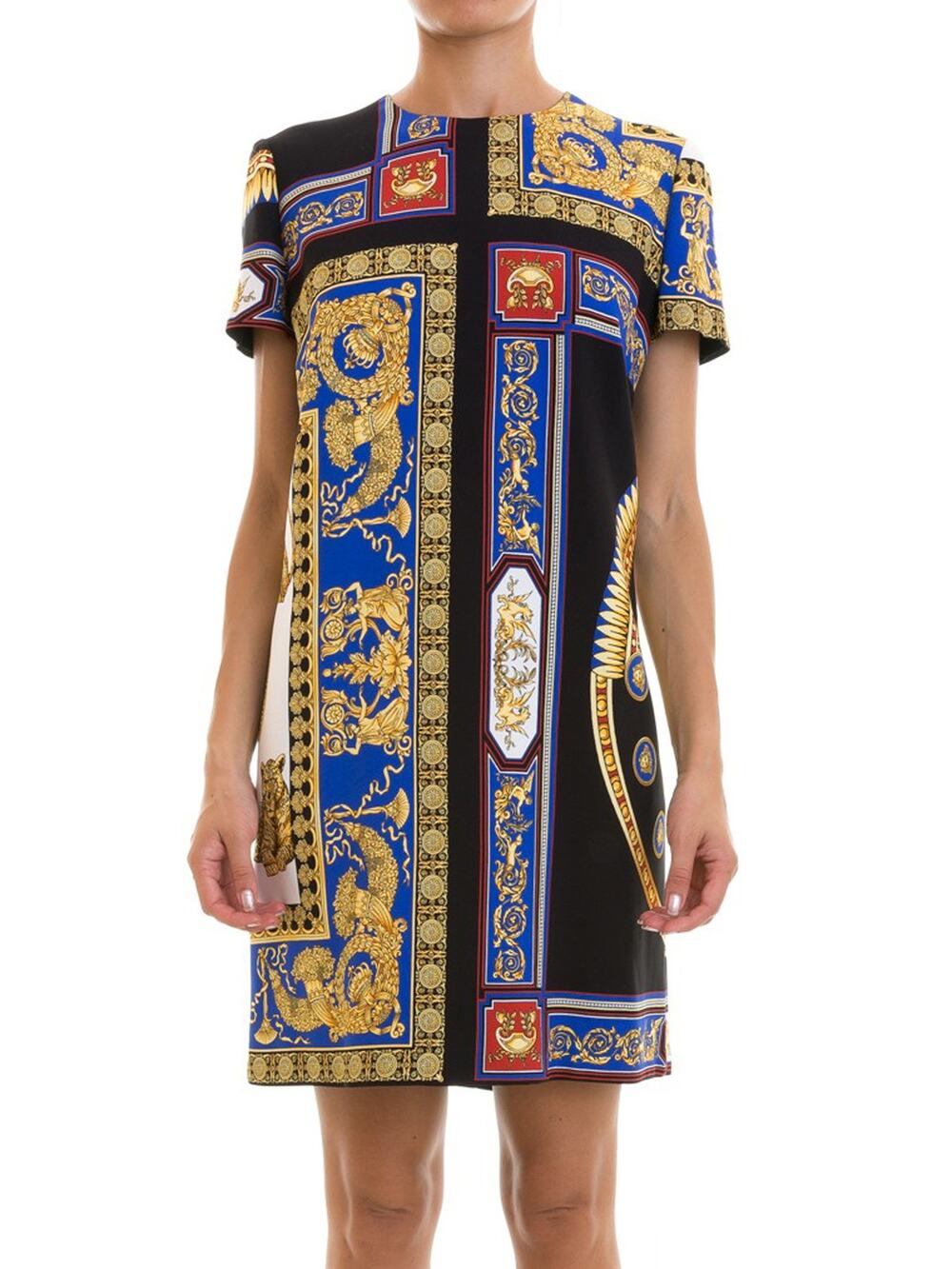 Authentic Versace Baroque Graphic Print Shift Dress IT 46
